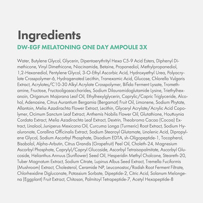 Easydew DW-EGF Melatoning Ampoule 3X - Hydrating Dark Spot Serum with Niacinamide & Glutathione for Uneven Skin - Fast Absorbing Day & Night Ampoule Korean Skin Care (Bottle 1.01 fl oz, EGF 3X)