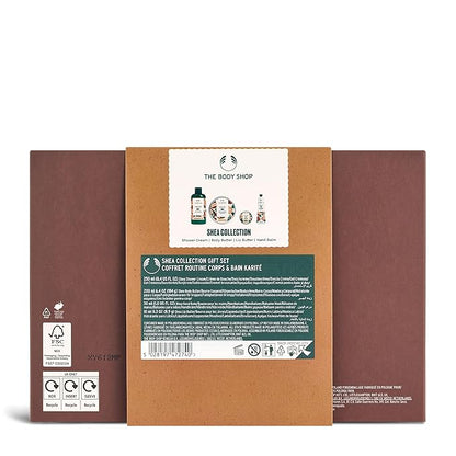 The Body Shop Shea Collection Gift Set - 4 Piece Set, Shower Cream, Body Butter, Lip Butter, Hand Balm, Vegan
