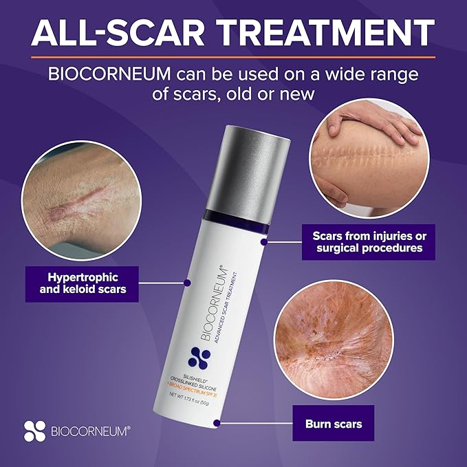 Biocorneum Advanced Scar Treatment with Silishield® & SPF 30 20g – Fast-Drying, Water-Resistant Silicone Scar Gel - Surgeon Recommended Scar Removal for New & Old Scars - Suitable for Children