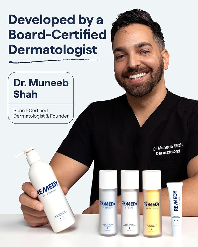 Remedy for Dark Spots – Discoloration Treatment For Face with Retinol, Glutathione, Niacinamide, Mandelic Acid, Kojic Acid and Tranexamic Acid – By Dermatologist Dr. Shah