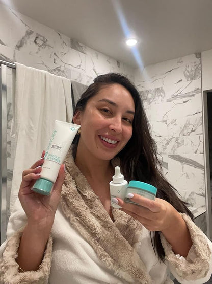 Serious Skincare Glycolic Skin Renewal Set - Retexturizing Serum - Facial Moisture Cream - Face Wash Cleanser - Balancing Blue Tansy Extract - Improve Appearance of Lines, Wrinkles and Enlarged Pores