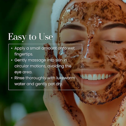 Hylunia Skincare Grape Seed Facial Scrub – Gentle Exfoliating Face Scrub with Ground Grape Seed, Bentonite Clay, and Alpha Hydroxy Acid for smooth, glowing skin and refined pores, 5.1oz