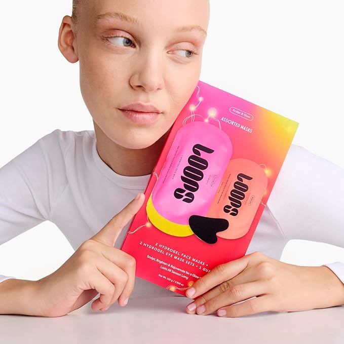 LOOPS Sculpt Set - Two Hydrogel Facemaks, Hydrogel Eye Mask, and Gua Sha