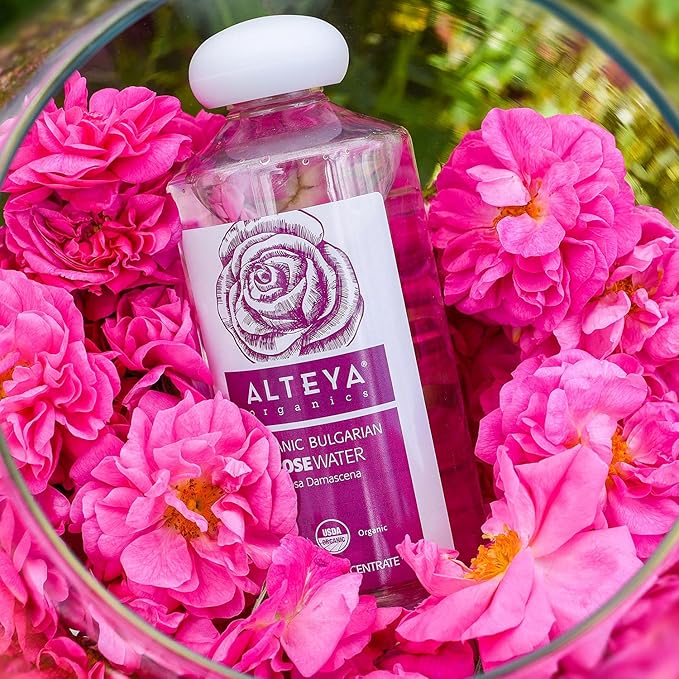 Alteya Organics Rose Water, Organic Facial Toner, 34 Fl Oz/ 2x17 Fl Oz Bundle, Pure Bulgarian Rosa Damascena Flower Water, Award-Winning Moisturizer, BPA-Free Bottle with Reducer