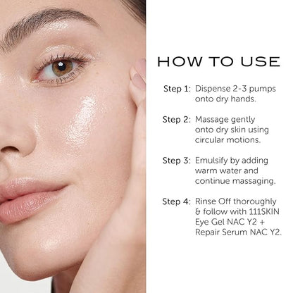 111SKIN Deep Cleansing Oil for Face, Lightweight Hydrating Facial Oil Cleanser for All Skin Types, Makeup Remover with Ceramides, CICA & NAC Y2 Complex Gently Removes Blackhead & Impurities, 3.4 fl oz