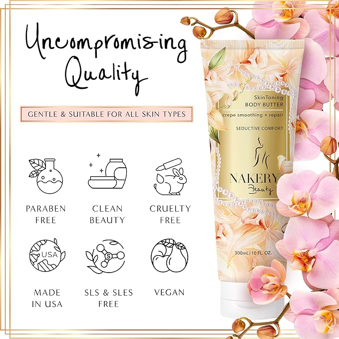 Nakery Neck Creams for Tightening & Firming Skin - Tightening Cream for Body & Face - Neck Firming Cream for Aging Skin - Neck Tightening Cream & Body Cream for Extremely Dry Skin - Seductive Comfort