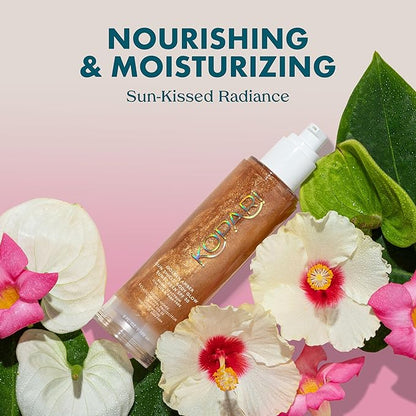 Kopari Sun Shield Body Glow, Broad Spectrum SPF 30, Lightweight Shimmering Gel Texture Absorbs Quickly, Non Sticky, Glowing Results, Golden Amber 5 oz