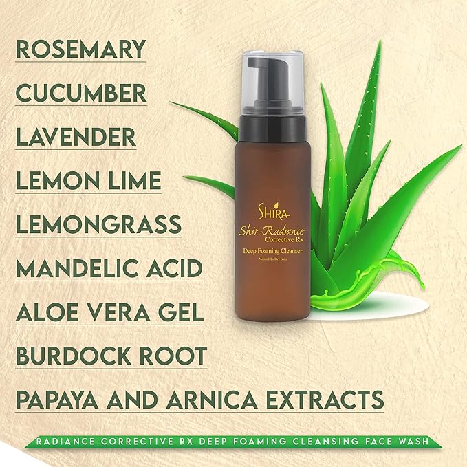 Shira Shir-Radiance Corrective RX Deep Foaming Cleansing Face Wash For Balanced Skin PH, Skin Brighting, Deep Pore Cleansing for Normal to Dry Skin (200ml)