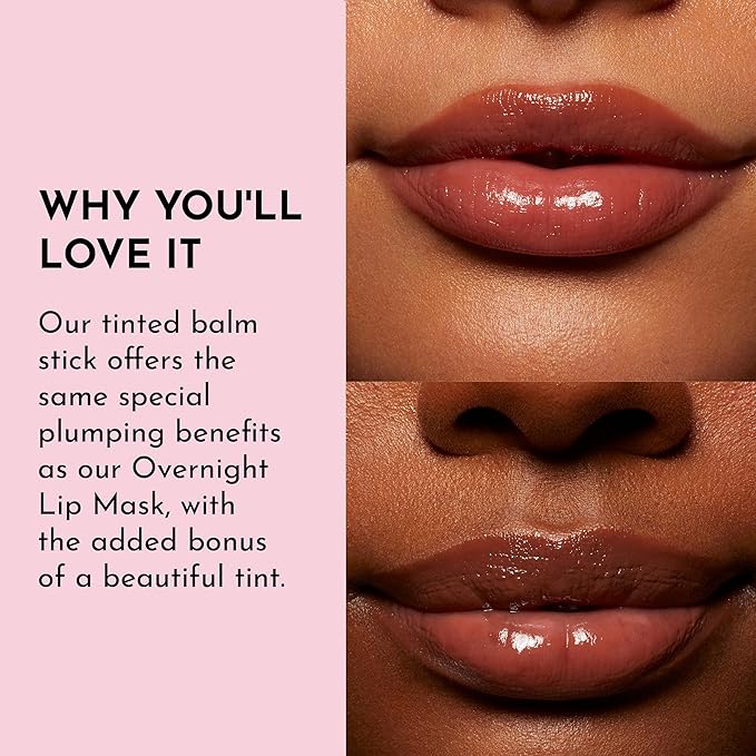 LAWLESS Women's Forget the Filler Lip Plumping Line Smoothing Tinted Balm, Amaretto, Brown, 0.09 Ounce