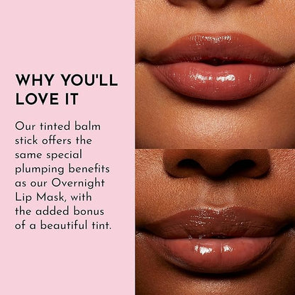 LAWLESS Women's Forget the Filler Lip Plumping Line Smoothing Tinted Balm, Amaretto, Brown, 0.09 Ounce