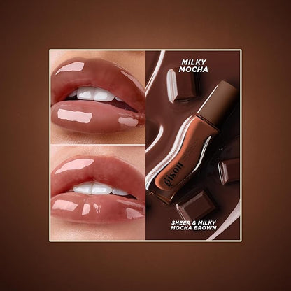 Gisou Honey Infused Hydrating Lip Oil, Nourishing Lip Moisturizer for Dry Lips, 0.27 fl oz (Milky Mocha)