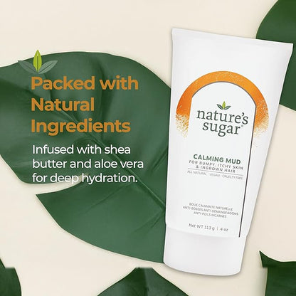 Nature's Sugar - Calming Mud Mask – Deep Pore Cleansing Mask for Face & Body Relief – Detox Skincare for Ingrown Hair, Bumpy, Itchy Skin & Recovery – Spa Treatment with 100% Hungarian Mud – 355 mL