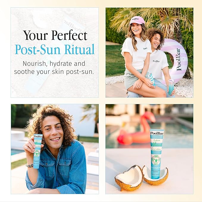 PoolBar Sundowner Aftersun Body Lotion for Women & Men Skin Care, Hydration & Soothing Relief, Coconut & Vanilla Scent Sun Care, Enriched with Hyaluronic Acid, Shea Butter, & Aloe Vera, 200ml (3 Pack)