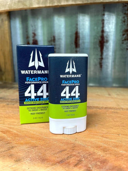 Watermans FacePro SPF 44 Sunscreen Stick - Zinc Oxide Mineral Sunscreen, Reef Safe, Broad Spectrum (Pack of 2)