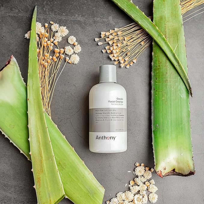 Anthony Glycolic Facial Cleanser, Facial Scrub, Blue Sea Kelp Body Scrub, and Invigorating Rush Hair and Body Wash - 8 Fl Oz, 8 Fl Oz, 12 Fl Oz, 12 Fl Oz