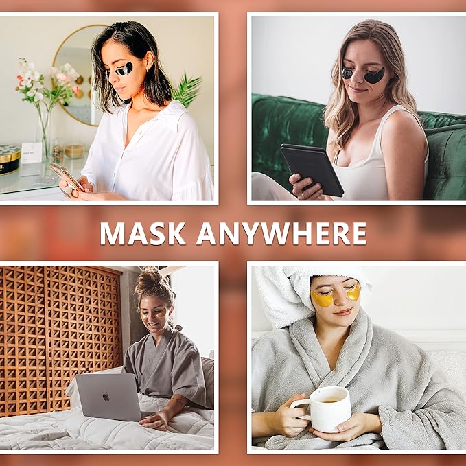 pureSOL Charcoal Under Eye Patches – Charcoal Eye Patches For Adults – 12 Pairs Hydrogel Under Eyes Mask To Remove Dark Circles And Under Eye Treatment For Women – Anti Wrinkle Eye Masks